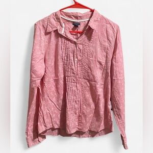 American Eagle Outfitters Dusty Pink Pintuck Button-Up Shirt
